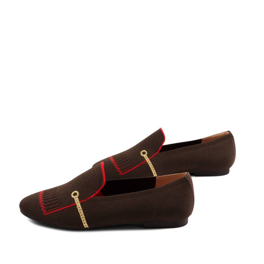 NEW ESPORRE janet flat shoes in chocolate